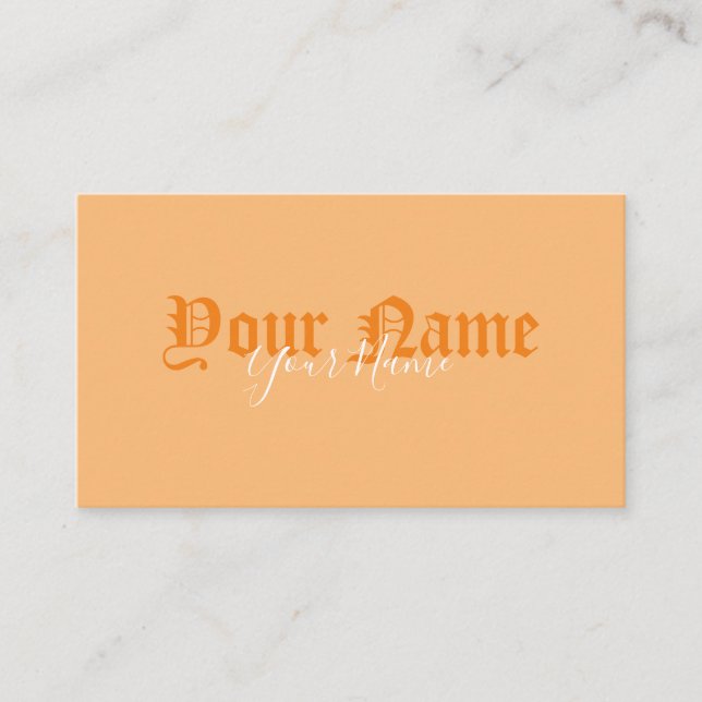 Bara elegant orange gammal brev visitkort (Framsida)