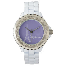 Bara Elegant Paris Eiffel Torn Lavender Armbandsur