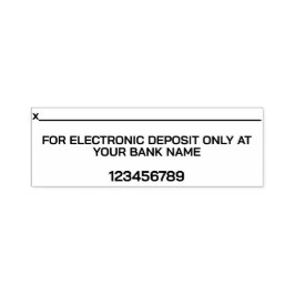 BARA ELEKTRONISK INSÄTTNING PERSONLIGT BANKSTÄMPEL SJÄLVFÄRGANDE STÄMPEL