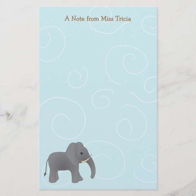 Bara Elephant Brevpapper (Framsida)