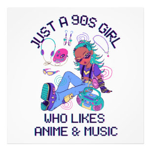 Bara en 90-tals tjej som gillar musik fototryck