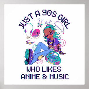 Bara en 90-tals tjej som gillar musik poster