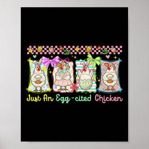 Bara En Ägg-iterad Kyckling Påsk Grupp Kanin Chick Poster
