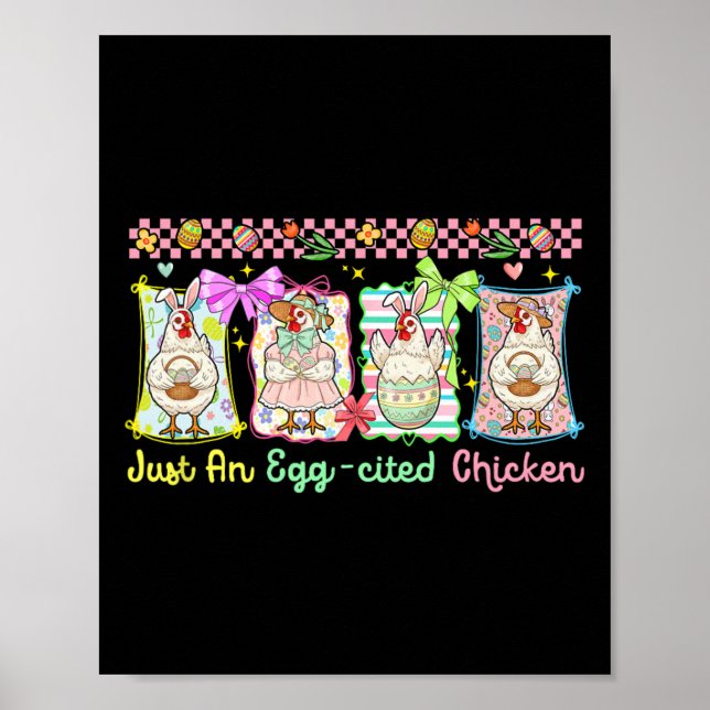 Bara En Ägg-iterad Kyckling Påsk Grupp Kanin Chick Poster (Framsidan)