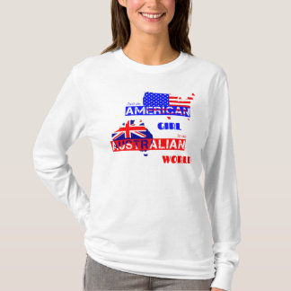 Bara en amerikansk flicka i en australisk världsfe t-shirt