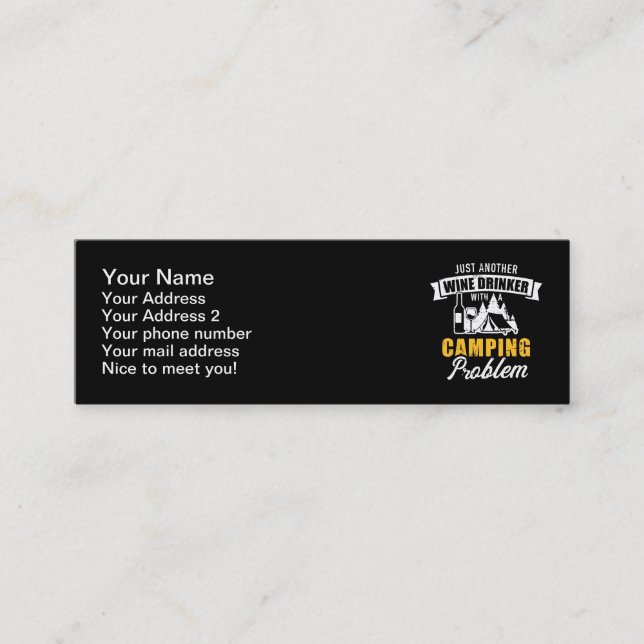 Bara en annan vin-drickare med campingsproblem mini visitkort (Framsida)