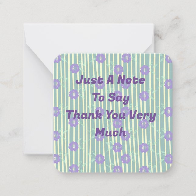 Bara en anteckning att säga Tack Anteckningskort (Framsida)