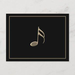 "Bara en anteckning", svart vykort för Guld Music 