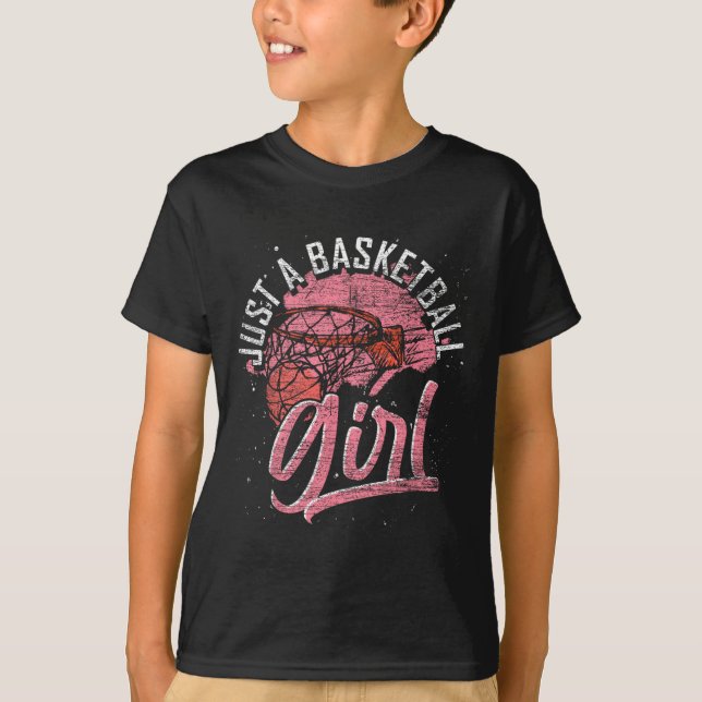 Bara en basketboll Girl Basketball Player Sport Ba T Shirt (Framsida)