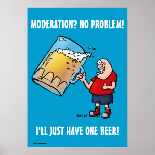 Bara en Beer Funny Blue Poster