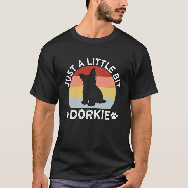 Bara en bit Dorkie Funny Yorkshire Terrier H T Shirt (Framsida)