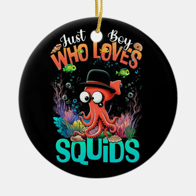 Bara en bojkott som Kärlek bläddrar efter sjömat C Julgransprydnad Keramik (Framsidan)