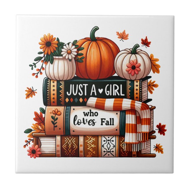 Bara en bokglad flicka som Kärlek faller Kakelplatta (Framsidan)