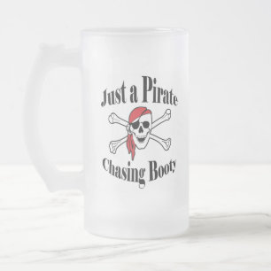 Bara en Booty för Pirat-chasing - färgfull skull Frostat Ölglas