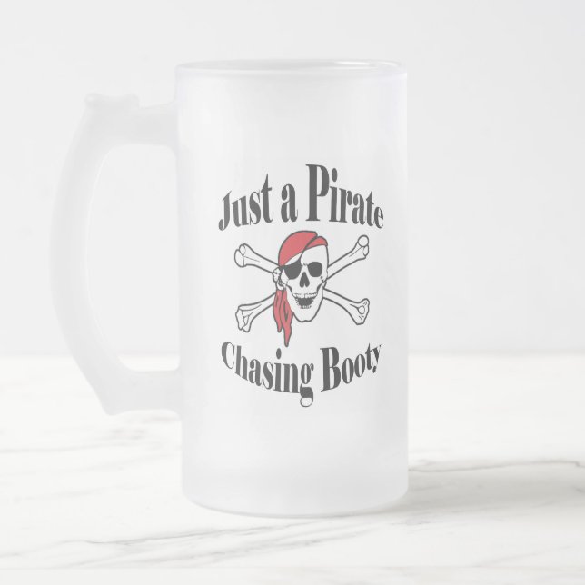 Bara en Booty för Pirat-chasing - färgfull skull Frostat Ölglas (Vänster)