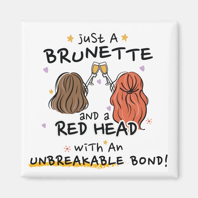 "Bara en Brunette och en Red Head Anpassningsbar M Magnet (Framsidan)