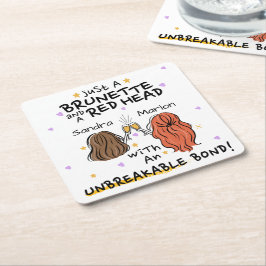 "Bara en Brunette och ett rött huvud" Anpassa Unde Underlägg Papper Kvadrat