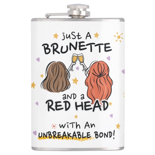 "Bara en Brunette och ett rött huvud" Fickplunta (Framsidan)