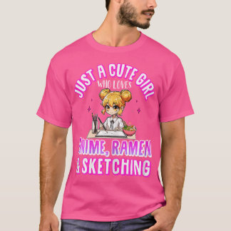 Bara en cute flicka som Kärlek anime Ramen och Ske T Shirt