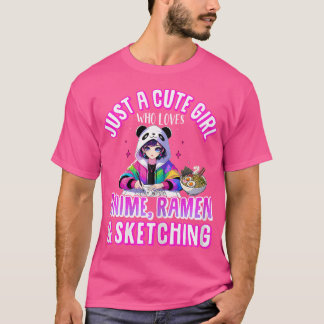 Bara en cute-flicka som Kärlek Anime Ramen Sketchi T Shirt