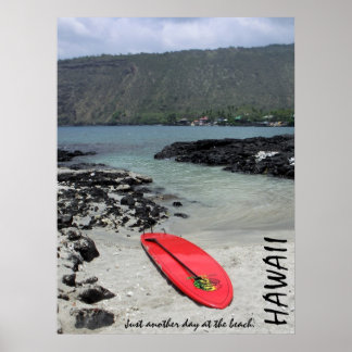 Bara en dag till på stranden Hawaii-scenen poster