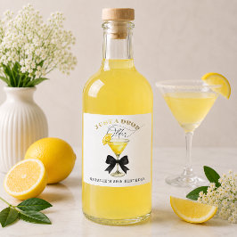 Bara en droppe äldre Lemon Drop svart rosett födel Spritflaskor Etikett