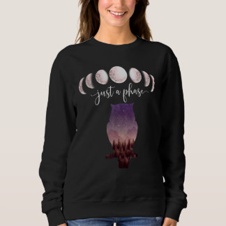 Bara En Fas Månens Faser Nattuggla Lila F T Shirt