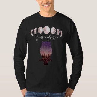 Bara En Fas Månens Faser Nattuggla Lila F T Shirt