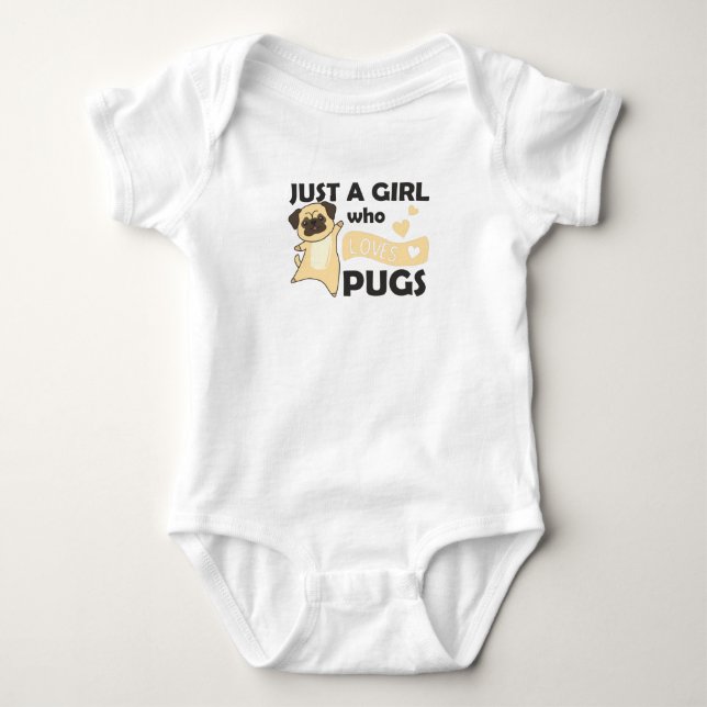 Bara en flicka A Pug Kärlek Kawaii T Shirt (Framsida)
