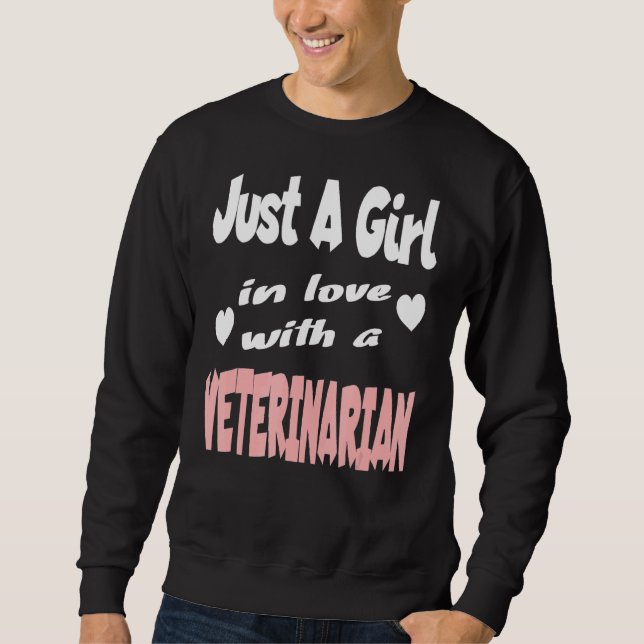 Bara en flicka i Kärlek med en veterinär 1 Lång Ärmad Tröja (Framsida)