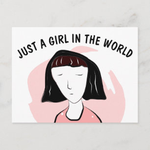 BARA EN FLICKA I VÄRLDENS EMO GIRL-POSTKART VYKORT