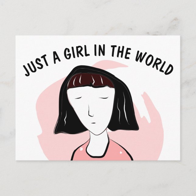 BARA EN FLICKA I VÄRLDENS EMO GIRL-POSTKART VYKORT (Framsida)