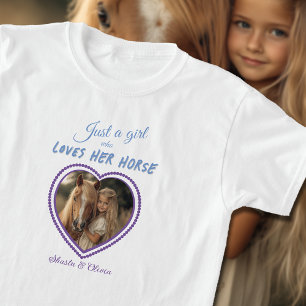 Bara en flicka Kärlek hennes Lila för horfoto Hear T Shirt