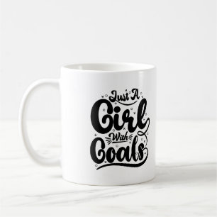 Bara en flicka med måltypografi Mugg