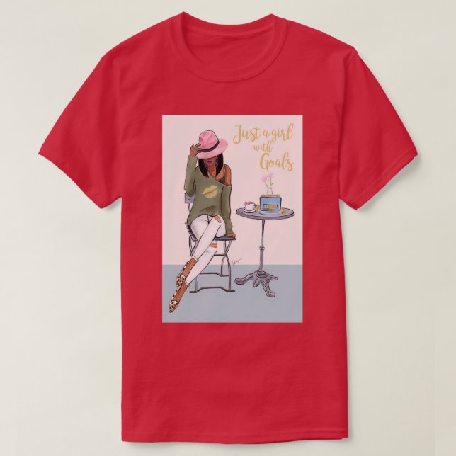 Bara en flicka med Mörk på mål T Shirt (Design framsida)