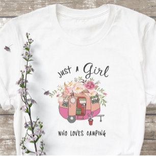 Bara en flicka Nature Enthusiast Girl Kärlek Camp T Shirt