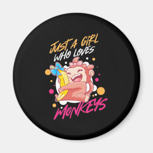 Bara en flicka som älskar apor magnet