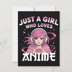 Bara en flicka som animerar kärlek vykort