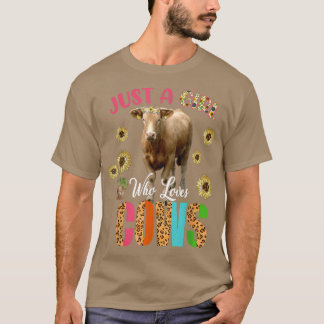 Bara en flicka som äter kål solblommor Cow Farmer  T Shirt