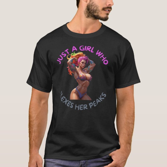 Bara en flicka som flimrar sina toppar - fet Fitne T Shirt (Framsida)