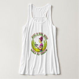 Bara en flicka som gillar att kasta | Disk Golf Linne Med Racerback