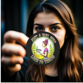 Bara en flicka som gillar att kasta | Disk Golf Runt Klistermärke