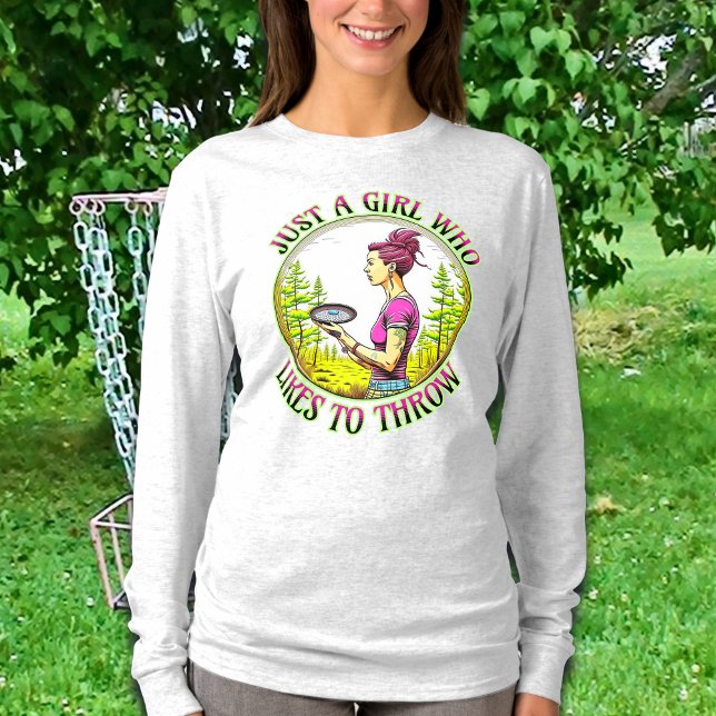 Bara en flicka som gillar att kasta | Disk Golf T Shirt (Skapare uppladdad)