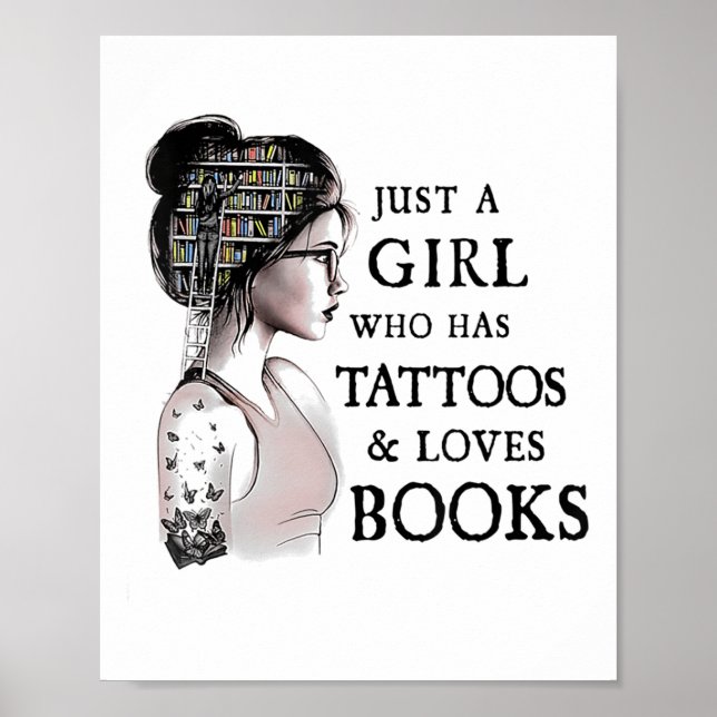 Bara en flicka som har tatueringar och Kärlek Boka Poster (Framsidan)