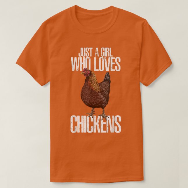Bara en flicka som höns höns i kärlek höns t shirt (Design framsida)
