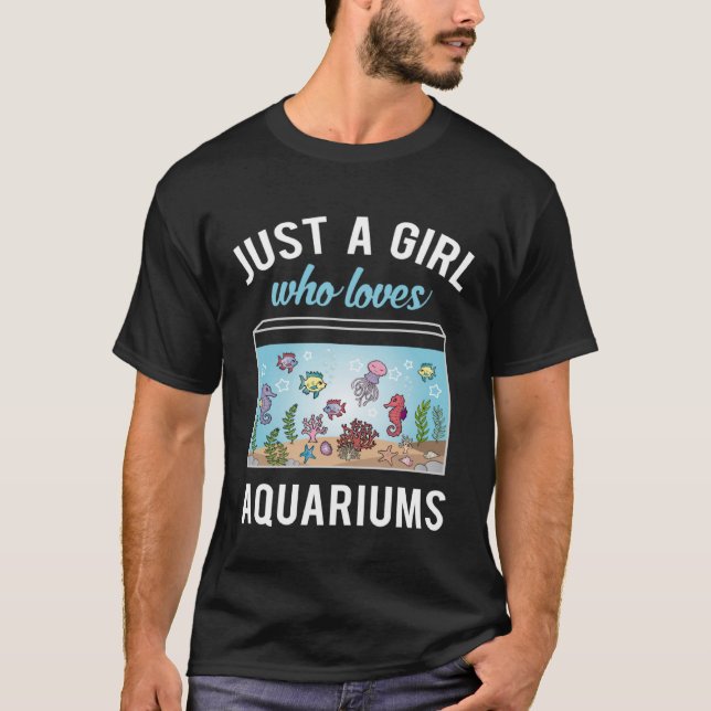 Bara en flicka som i Kärlek Aquariums Fishkeeper f T Shirt (Framsida)