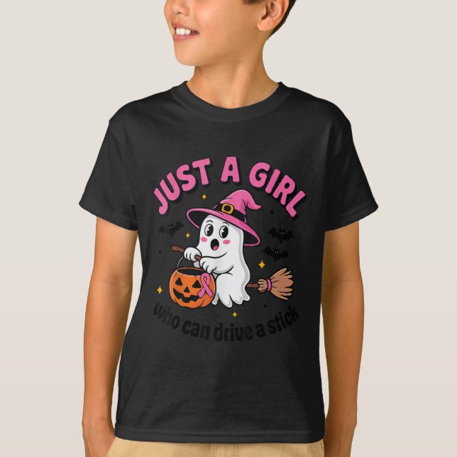 Bara en flicka som kan köra en penstilt Halloween T Shirt (Framsida)