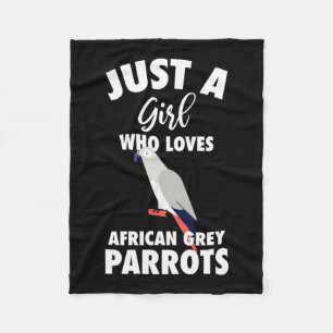 Bara en flicka som Kärlek African Grått Parrot Fleecefilt