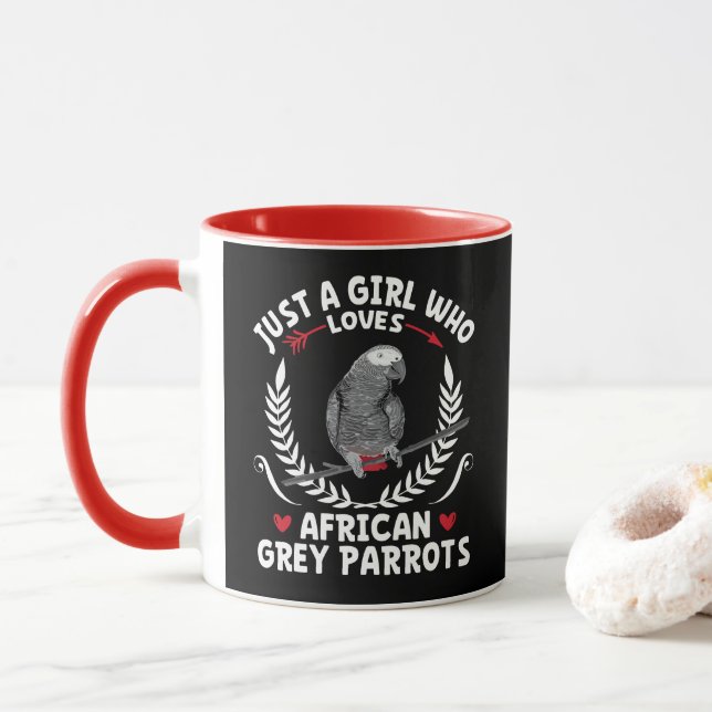 Bara en flicka som Kärlek African Grått Parrots Fu Mugg (Med munk)