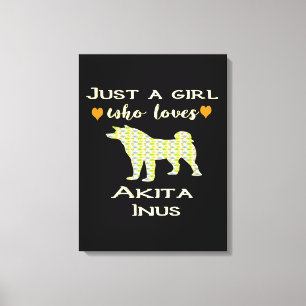 Bara en flicka som Kärlek Akita Gift, Akita Pet Gi Canvastryck